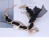 Simulated Pearl Butterfly Bracelet for Women