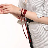Red Velvet Rope Heart Bracelet for Women