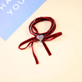Red Velvet Rope Heart Bracelet for Women