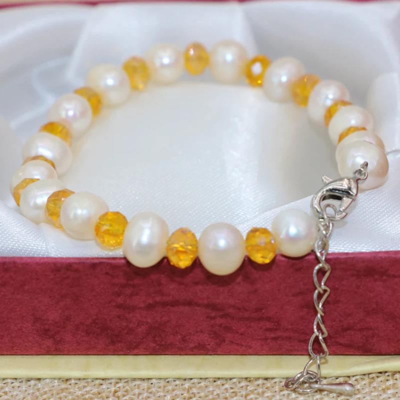Natural Pearl Beads Strand Bracelet for Women Jewelry