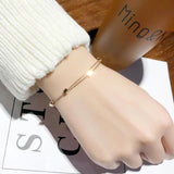 2 Layer Cube Snake Bone Chain Bracelet for Women