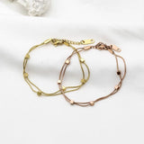 2 Layer Cube Snake Bone Chain Bracelet for Women