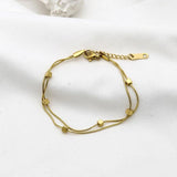 2 Layer Cube Snake Bone Chain Bracelet for Women