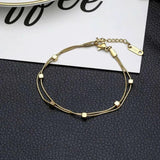 2 Layer Cube Snake Bone Chain Bracelet for Women