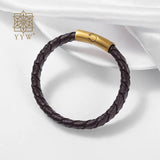 Punk Style Leather Cord Bracelet with Magnetic Clasp