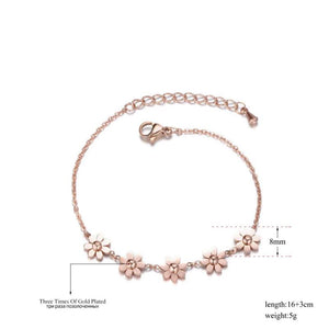 Titanium Steel Daisy Charm Bracelets Bangle For Women Girls