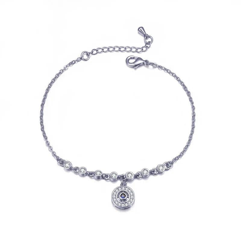 Zircon Charm Bracelet with Silver for Women