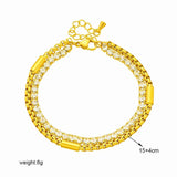 316L Stainless Steel Zircon Chains Bracelet For Women Waterproof