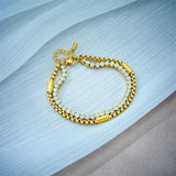316L Stainless Steel Zircon Chains Bracelet For Women Waterproof