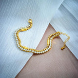 316L Stainless Steel Zircon Chains Bracelet For Women Waterproof