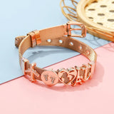 Stainless Steel Watch Belt Mesh Bracelet Micro Pave CZ Globe Plane Beads
