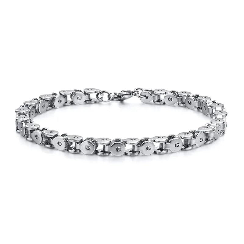 Punk Rock Stainless Steel Bike Chain Bracelet for Men