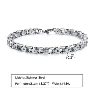 Punk Rock Stainless Steel Bike Chain Bracelet for Men