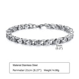 Punk Rock Stainless Steel Bike Chain Bracelet for Men