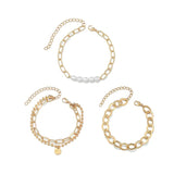 Streetwear Pearl Beads Bracelet Set Womens Goth Chain Bracelets Kpop