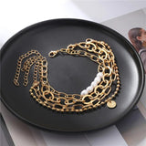 Streetwear Pearl Beads Bracelet Set Womens Goth Chain Bracelets Kpop