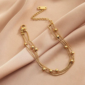 316L Stainless Steel Three-layer Interval Ball Chain Bracelet