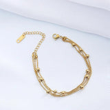 316L Stainless Steel Three-layer Interval Ball Chain Bracelet
