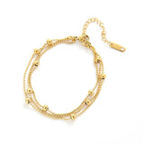 316L Stainless Steel Three-layer Interval Ball Chain Bracelet