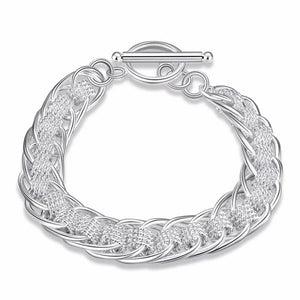 925 Stamp Silver Circle Charm Bracelet For Women