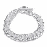 925 Stamp Silver Circle Charm Bracelet For Women
