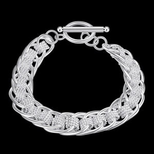 925 Stamp Silver Circle Charm Bracelet For Women