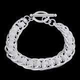 925 Stamp Silver Circle Charm Bracelet For Women