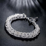 925 Stamp Silver Circle Charm Bracelet For Women