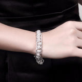 925 Stamp Silver Circle Charm Bracelet For Women