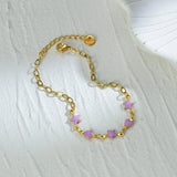 Green Purple Drip Oil Star Heart Chain Bracelet