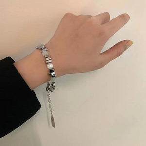 Irregular Natural Stone Bracelets Titanium Steel Chain Bracelet