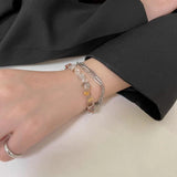 Irregular Natural Stone Bracelets Titanium Steel Chain Bracelet