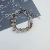 Irregular Natural Stone Bracelets Titanium Steel Chain Bracelet