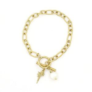 Women's Oval Pearls Beaded Bracelet Set