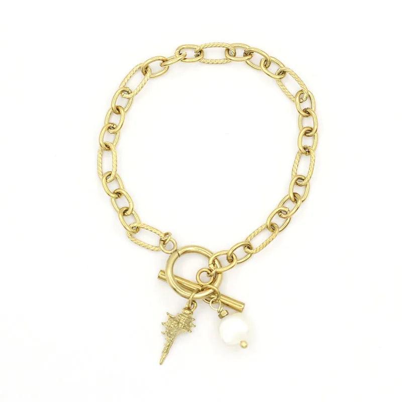 Women's Oval Pearls Beaded Bracelet Set