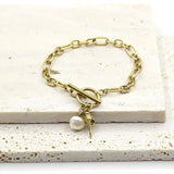 Women's Oval Pearls Beaded Bracelet Set