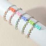 Colorful Acrylic Bear Pendant Bracelet Chunky Chain Women Jewelry