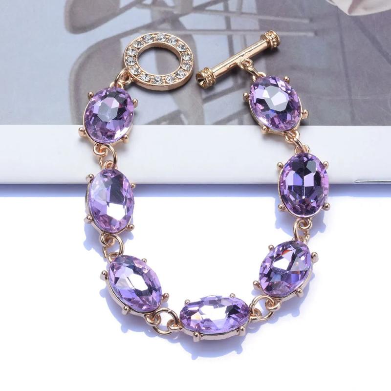 Purple Crystal Bracelet Women Indian Wedding Jewelry