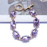 Purple Crystal Bracelet Women Indian Wedding Jewelry