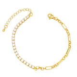 Rainbow Zirconia Tennis Bracelet for Women Adjustable Bangle
