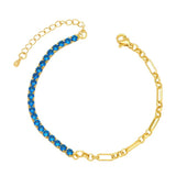 Rainbow Zirconia Tennis Bracelet for Women Adjustable Bangle