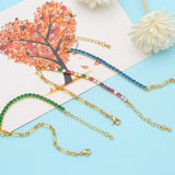 Rainbow Zirconia Tennis Bracelet for Women Adjustable Bangle