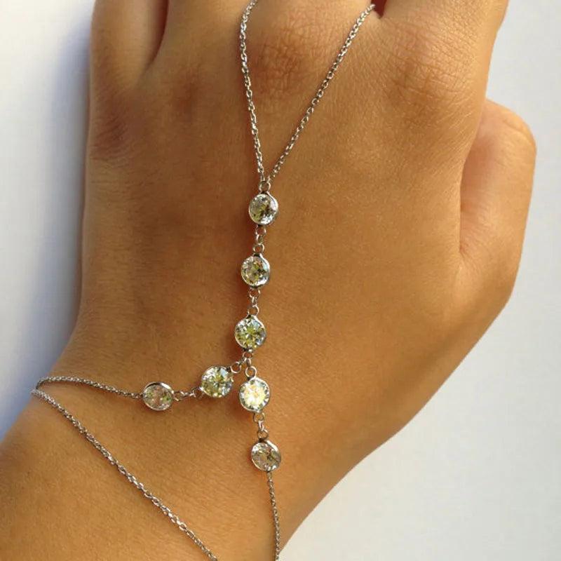 Boho Charm Bracelet for Women - Rhinestone Friendship Bracelet