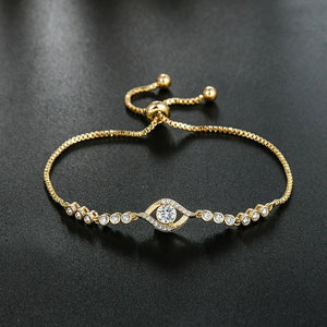Sparkly Evil Eye CZ Crystal Toggle Bracelet