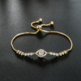 Sparkly Evil Eye CZ Crystal Toggle Bracelet