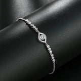 Sparkly Evil Eye CZ Crystal Toggle Bracelet
