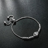 Sparkly Evil Eye CZ Crystal Toggle Bracelet