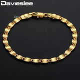 585 Rose Yellow Snail Chain Bracelet 4mm GB263A