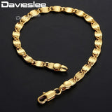 585 Rose Yellow Snail Chain Bracelet 4mm GB263A