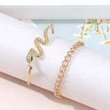 Snake Bracelet Set Women Jewelry Golden Alloy Chain Personalized Hand Jewelry